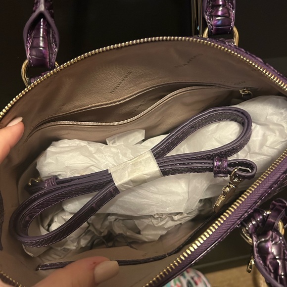 Brahmin Duxbury Satchel Ultraviolet Melbourne Purple Crocodile Embossed Handbag - Picture 3 of 4